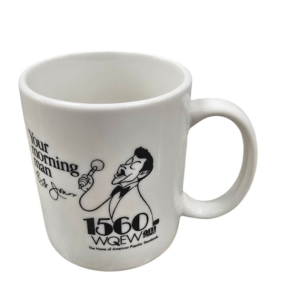 Vintage 1560 WQEW AM Radio Station Promo Mug New York Standards Your Morning Man